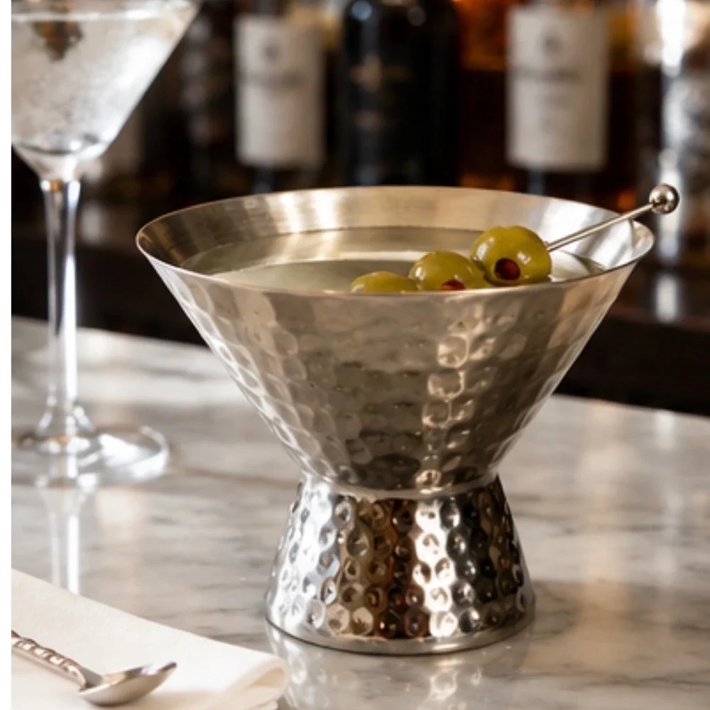 American Metalcraft Hammered Stainless Steel Martini Cup Cocktail Olive Bowl MCM